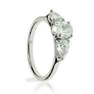 Oval & Pear Shape Trilogy Engagement Ring