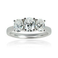 Oval Shape Trilogy Engagement Ring