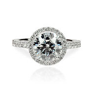 Round Diamond Halo  Engagement Ring