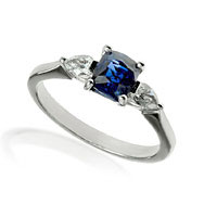 Sapphire & Diamond Trilogy  Engagement Ring