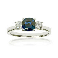 Sapphire & Diamond Trilogy Engagement Ring