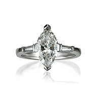 Marquise & Tapered Baguette Trilogy Engagement Ring