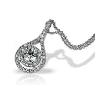 Round Diamond Double Halo Pendant Necklace