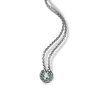 Round Diamond Halo Pendant Necklace